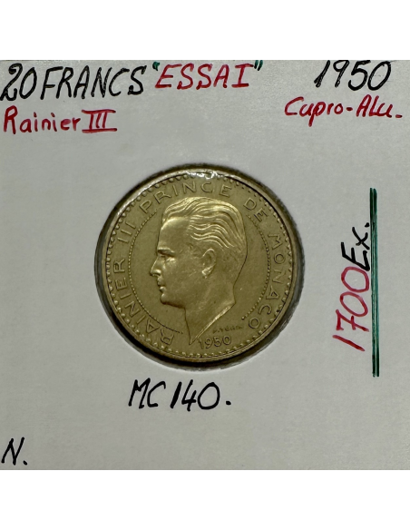 Monaco Francs Rainier Iii Monnaie En Cupro Alu Essai