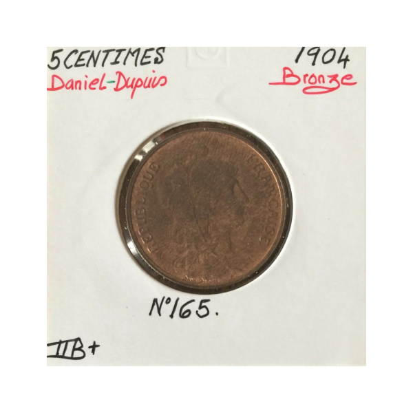 5 CENTIMES DANIEL-DUPUIS - 1904 - Pièce de monnaie en Bronze // Qualité : TTB