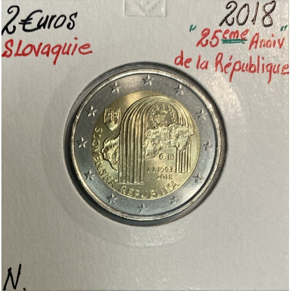 Slovaquie - 2 Euro 2018 - 25 ans de la République