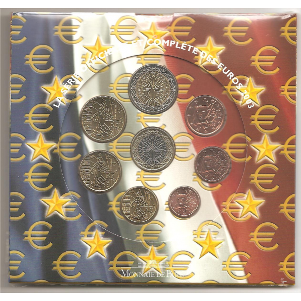 France - Coffret BRILLANT UNIVERSEL 2003 - Série officielle et complète des Euro