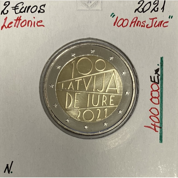 Lettonie - 2 Euro 2021 - 100 ans de Jure