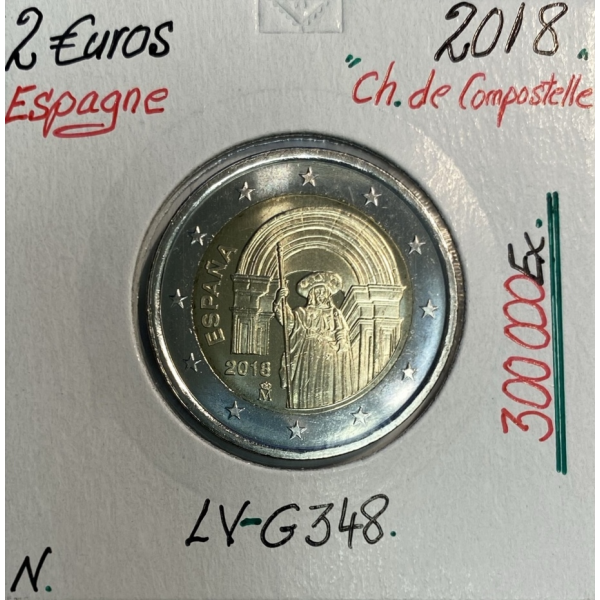 Espagne - 2 Euro 2018 - Saint-Jacques-de-Compostelle