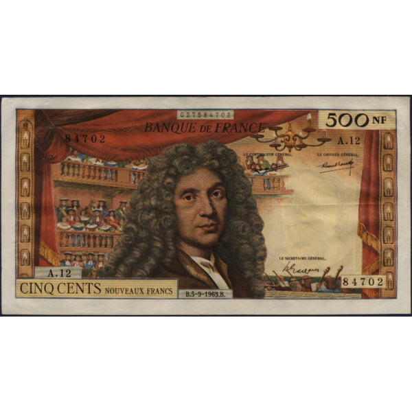 500 NOUVEAUX FRANCS MOLIERE - 5.9.1963 - Billet de banque français (TTB+)