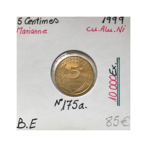 5 CENTIMES MARIANNE - 1999 - Pièce de Monnaie // BE