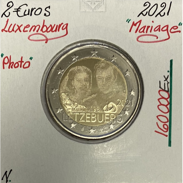 Luxembourg - 2 Euro 2021 - Mariage du Grand Duc Henri (Version Photo)