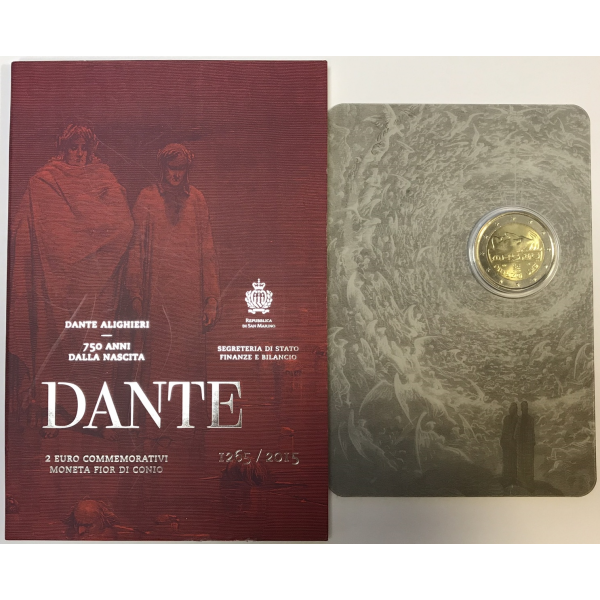 SAINT-MARIN - 2 Euro commémorative 2015 - DANTE ALIGHIERI // COINCARD BU