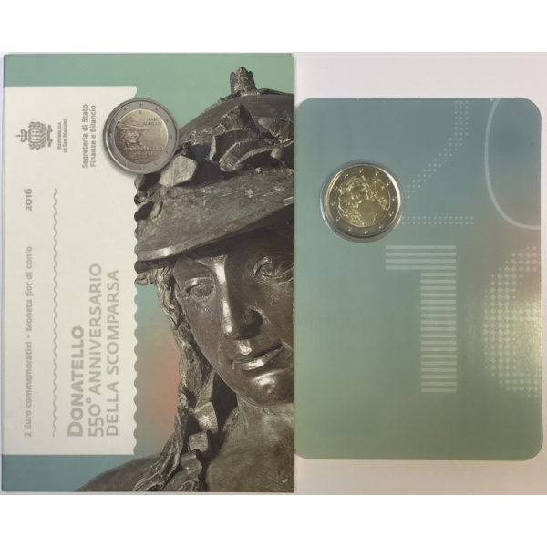 SAINT-MARIN - 2 Euro commémorative 2016 - DONATELLO // COINCARD BU