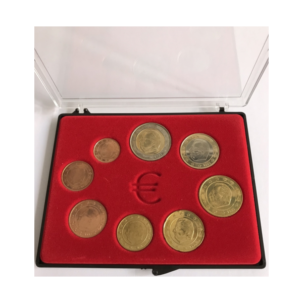 BELGIQUE 2001 - SERIE COMPLETE D'EURO DE CIRCULATION EN COFFRET