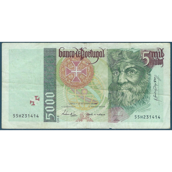 PORTUGAL - 5 000 ESCUDOS 1997 - Billet de banque // Qualité : TTB