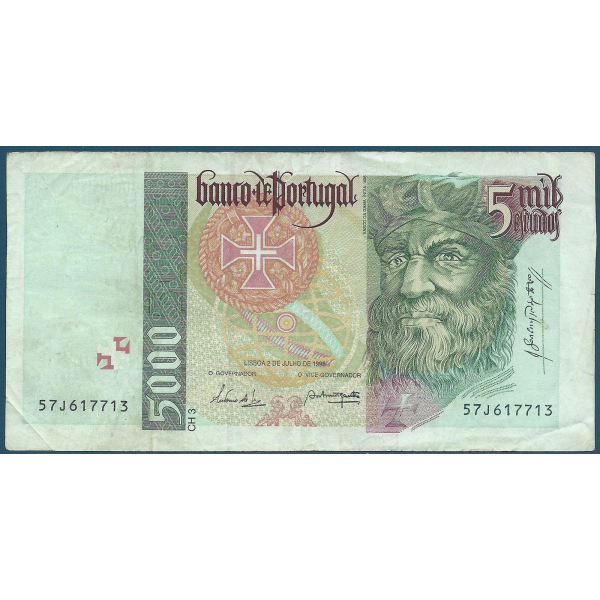 PORTUGAL - 5 000 ESCUDOS 1998 - Billet de banque // Qualité : TTB