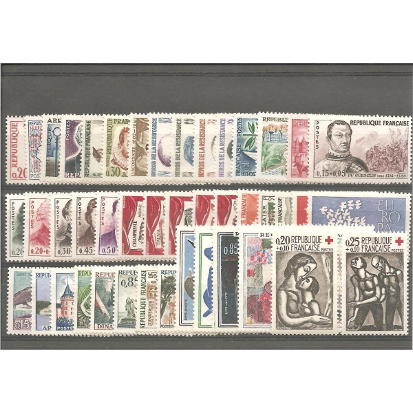 Année complète de timbres de France - 1961