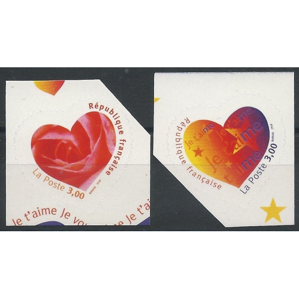 N°25 + 26 - Timbres Autoadhésifs - Saint Valentin Coeurs - 1999