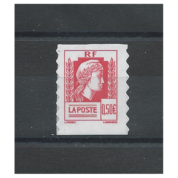 N°43 - Timbre Autoadhésif 0,50€ rouge - Marianne d'Alger - 2004