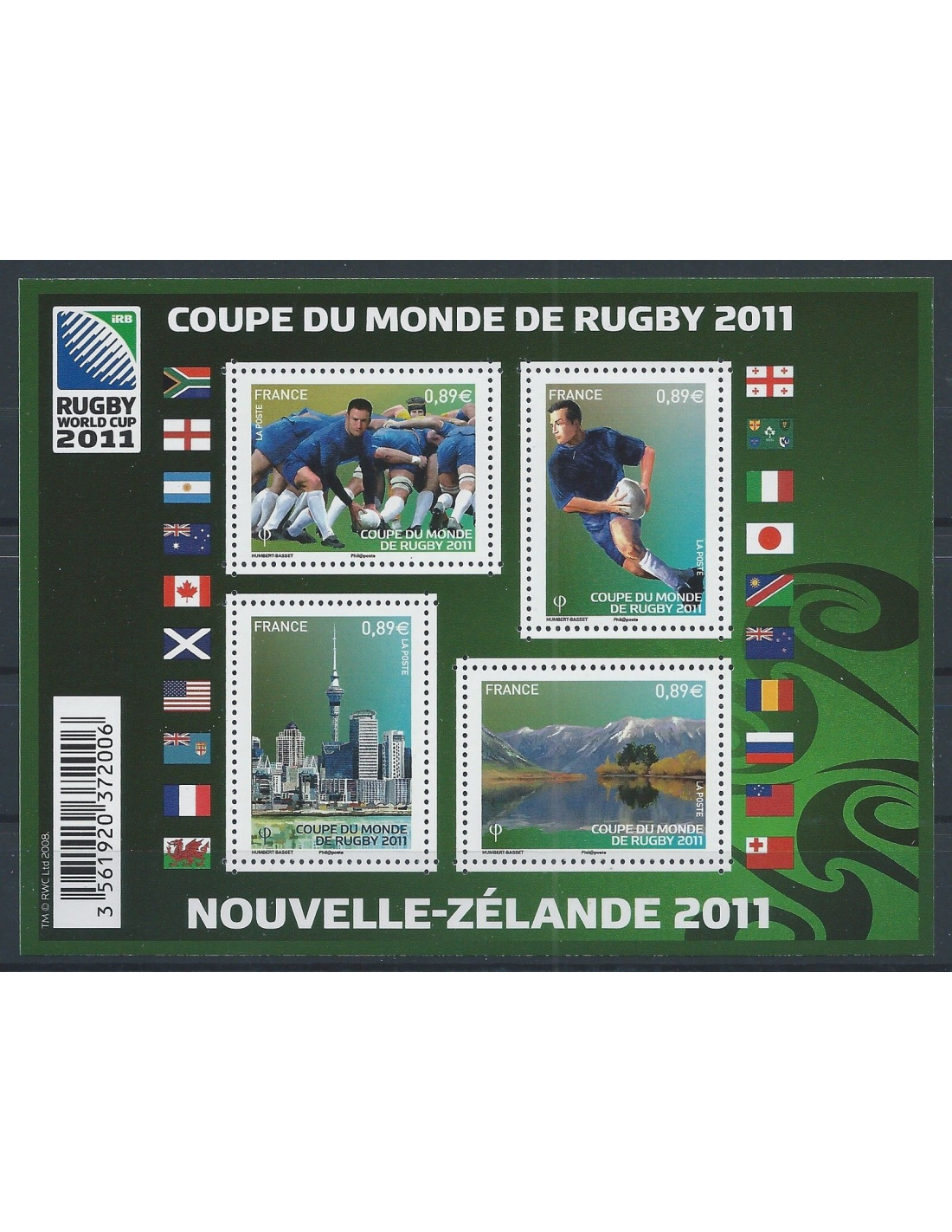 F Feuille De Timbres Neufs Coupe Du Monde De Rugby