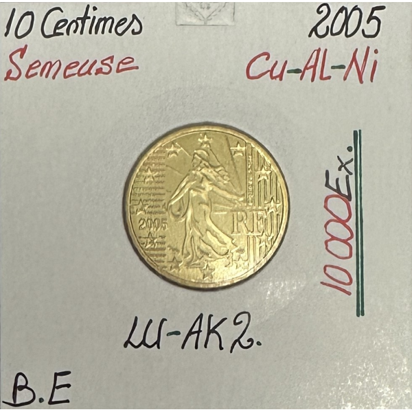 10 CENTIMES D'EURO - SEMEUSE (10 000 Ex) FRANCE 2005 // Qualité : BELLE EPREUVE