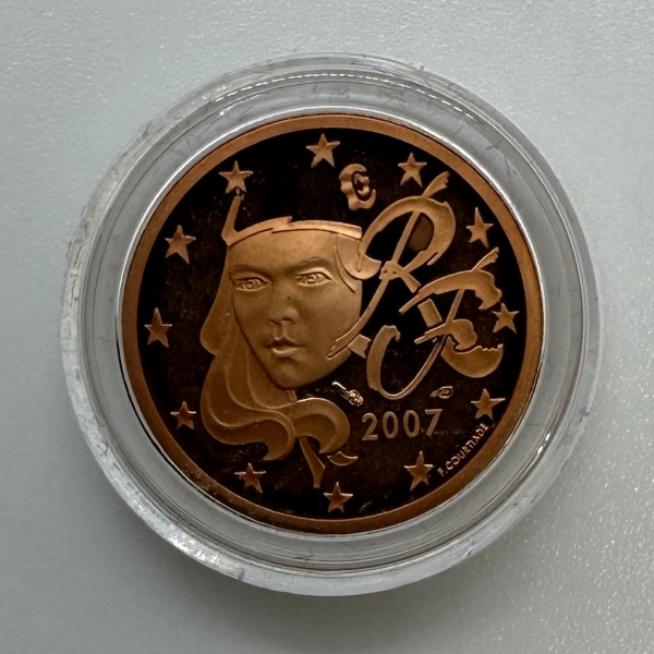 2 CENTIMES D'EURO FRANCE 2007 (7500 Ex) // Qualité : BELLE EPREUVE sous Capsule