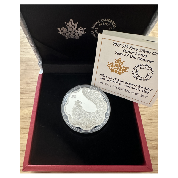 CANADA - 15 DOLLARS 2017 - Pièce en argent // COFFRET BE - Année du Coq