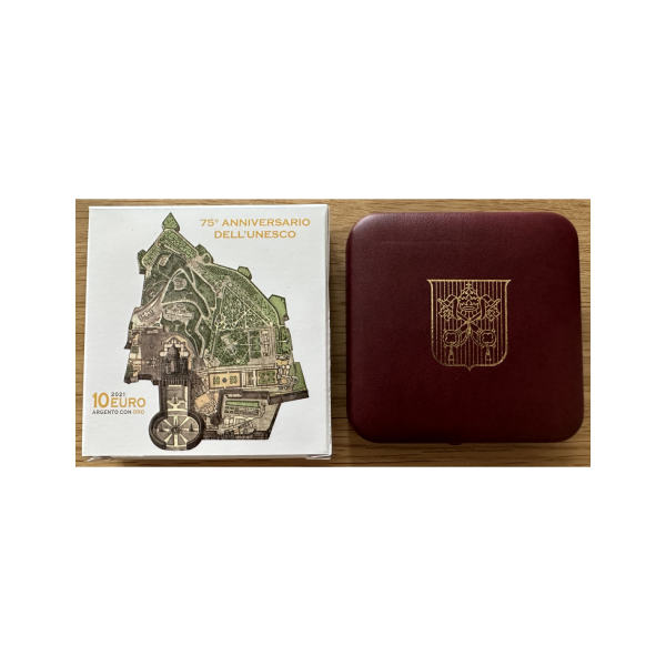 VATICAN - 10 EURO EN ARGENT 2021 en Coffret BE - UNESCO (avec dorure)