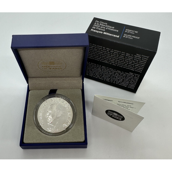 France - Coffret Belle Epreuve 2015 - 10 EURO BE en Argent - FRANCOIS MITTERRAND