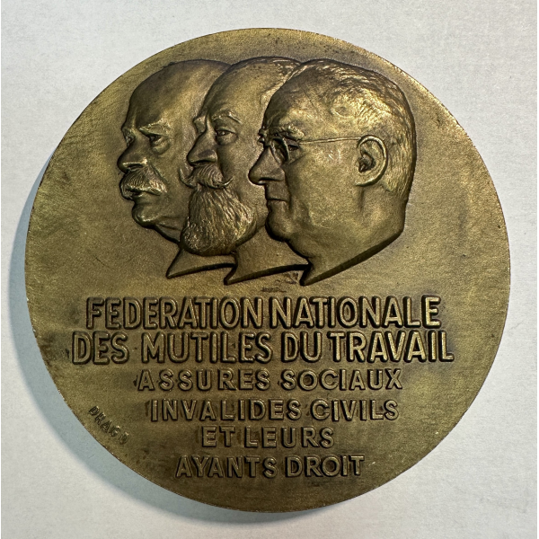 MEDAILLE Française - Cinquantenaire Fédération des Mutilés du Travail - 1971