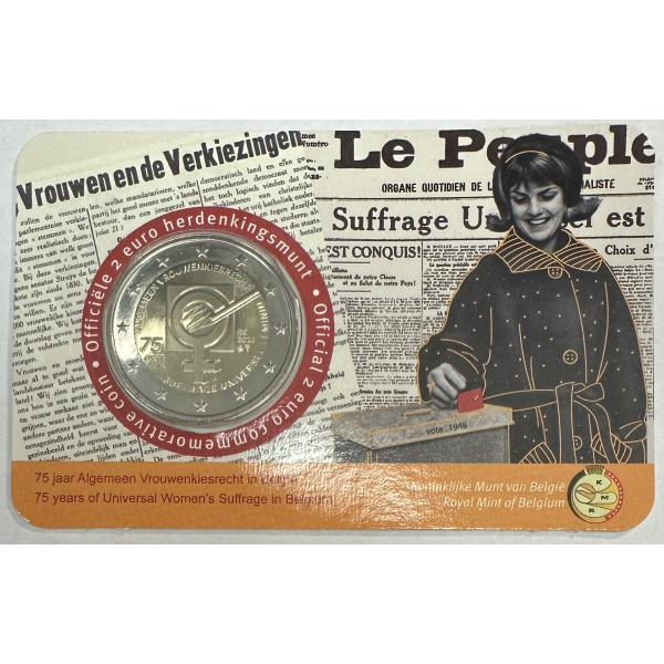 BELGIQUE - 2 EURO 2023 - SUFFRAGE UNIVERSEL // COIN CARD (NEERLANDAIS)