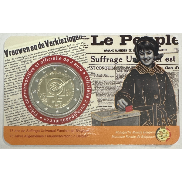 BELGIQUE - 2 EURO 2023 - SUFFRAGE UNIVERSEL // COIN CARD