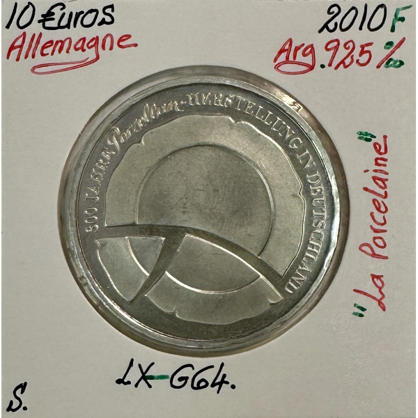 ALLEMAGNE - 10 EURO 2010 F - Pièce de monnaie en argent // Qualité : SUP