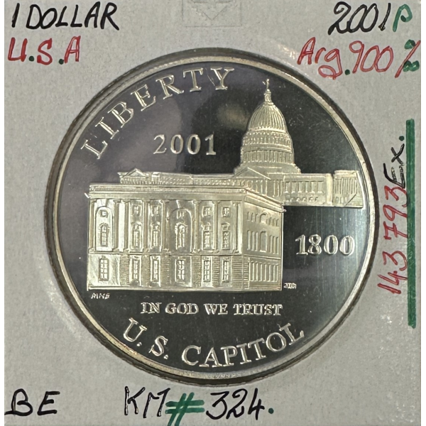 ETATS-UNIS - USA - 1 DOLLAR 2001 P - Pièce de Monnaie en argent // BE (REF 1)