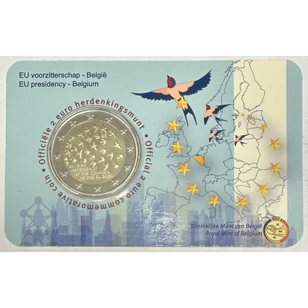 BELGIQUE - 2 EURO 2024 - PRESIDENCE DE L'UE // COIN CARD (NEERLANDAIS)