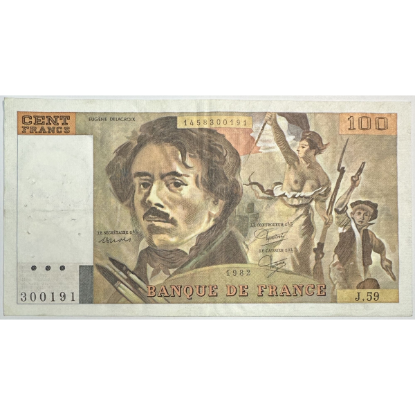 100 FRANCS DELACROIX (1982) J.59 - Billet de banque // Qualité : TTB