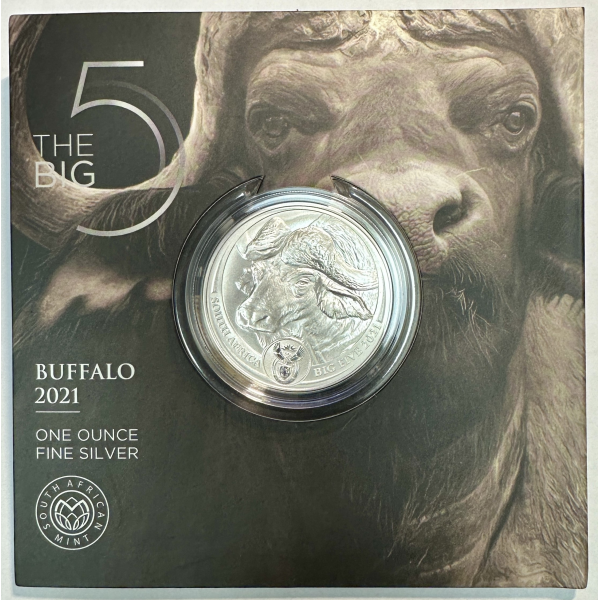 AFRIQUE DU SUD - 5 RAND - Pièce Commémorative en Argent (2021) BUFFALO (BU)