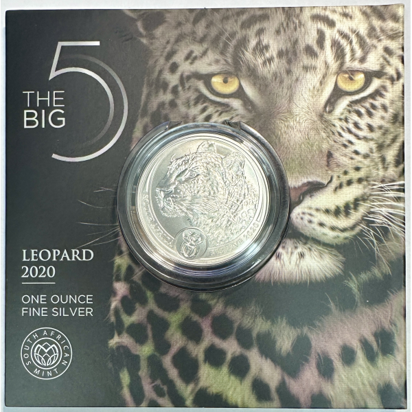 AFRIQUE DU SUD - 5 RAND - Pièce Commémorative en Argent (2020) LEOPARD (BU)