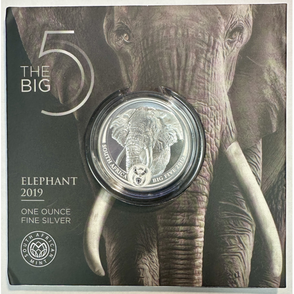 AFRIQUE DU SUD - 5 RAND - Pièce Commémorative en Argent (2019) ELEPHANT (BU)