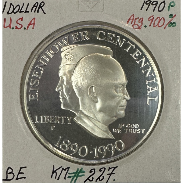 ETATS-UNIS - USA - 1 DOLLAR 1990 P - Pièce de Monnaie en argent / Qualité : BE