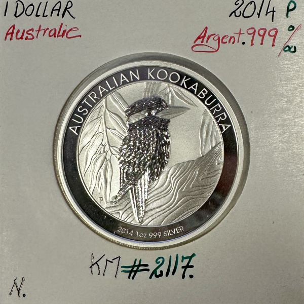 AUSTRALIE - 1 DOLLAR - 2014 P - Monnaie en ARGENT / Qualité : NEUVE (Kookaburra)