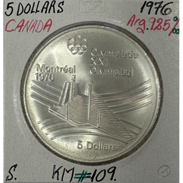 CANADA - 5 DOLLARS 1976 - Monnaie en argent - J.O de Montréal 1976 // SUP (REF 1)