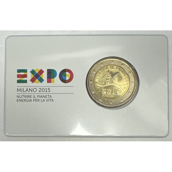 ITALIE - 2 EURO 2015 - EXPO MILANO 2015 - COIN CARD