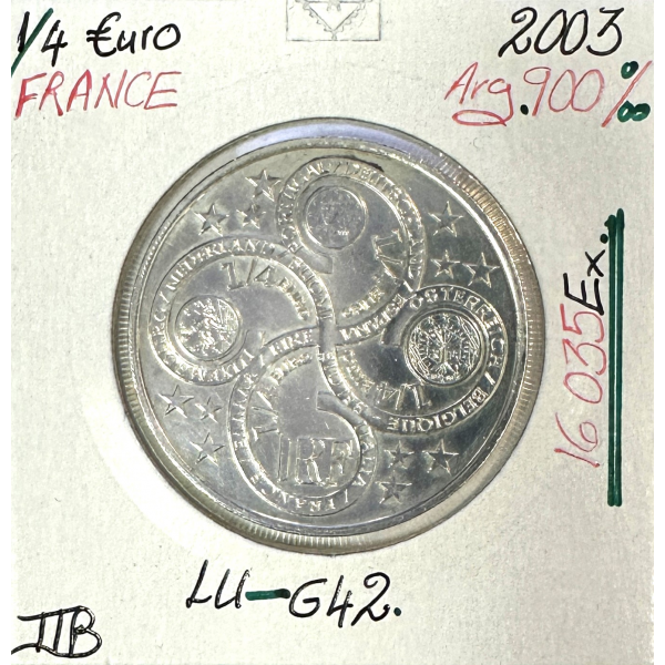 1/4 EURO EN ARGENT DE LA FRANCE (2003) - Qualité : TTB