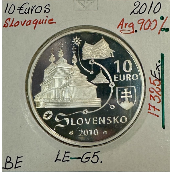 SLOVAQUIE - 10 EURO EN ARGENT - EGLISES - 2010 // Qualité : BE