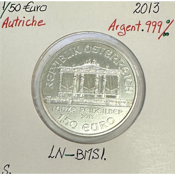 AUTRICHE - 1 EURO 1/2 EN ARGENT - Orchestre Philharmonique // 2013