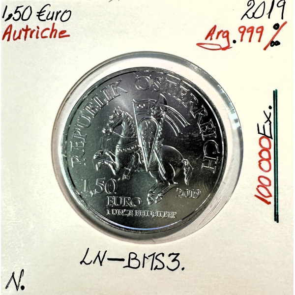 AUTRICHE - 1 EURO 1/2 EN ARGENT - Pièce de Monnaie // 2019