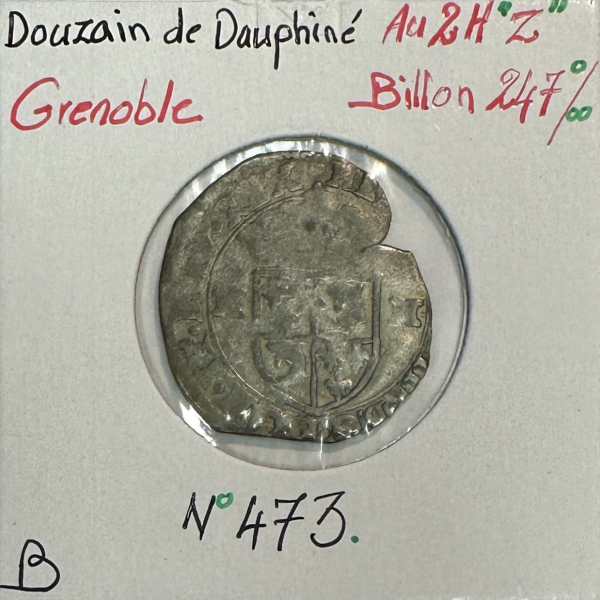 DOUZAIN DU DAUPHINE AU 2 H "Z" (Grenoble) Monnaie en Billon // B