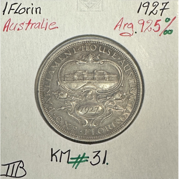 AUSTRALIE - 1 FLORIN 1927 - Pièce de Monnaie en Argent // TTB