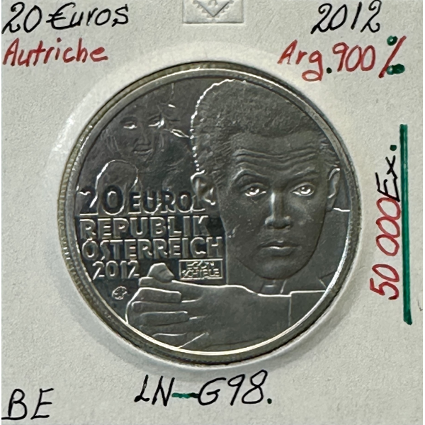 AUTRICHE - 20 EURO 2012 - Monnaie en Argent // Qualité : BE