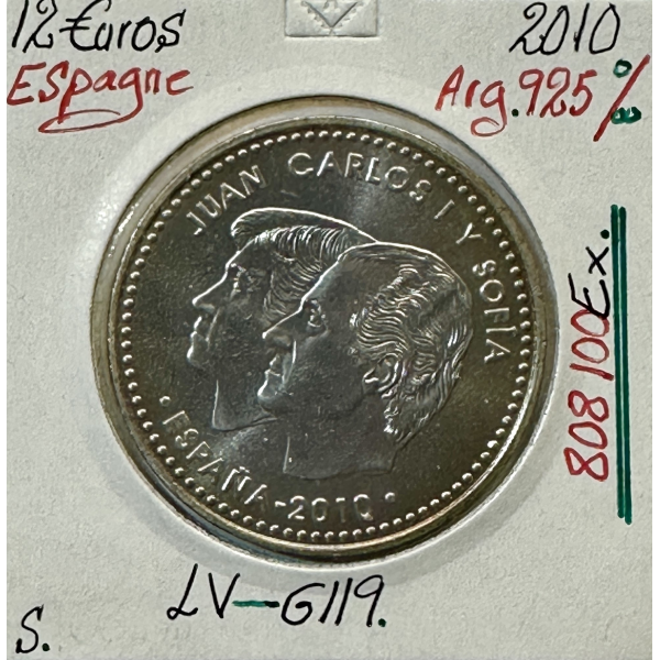 Espagne - 12 Euro 2010 en Argent - Qualité : SUP (REF 2)