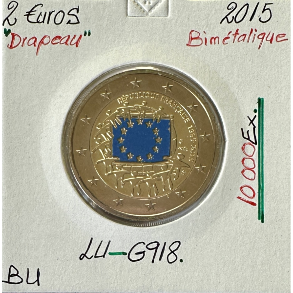 2 EURO COMMEMORATIVE FRANCE 2015 - LA DRAPEAU // ISSUE DU COFFRET BU