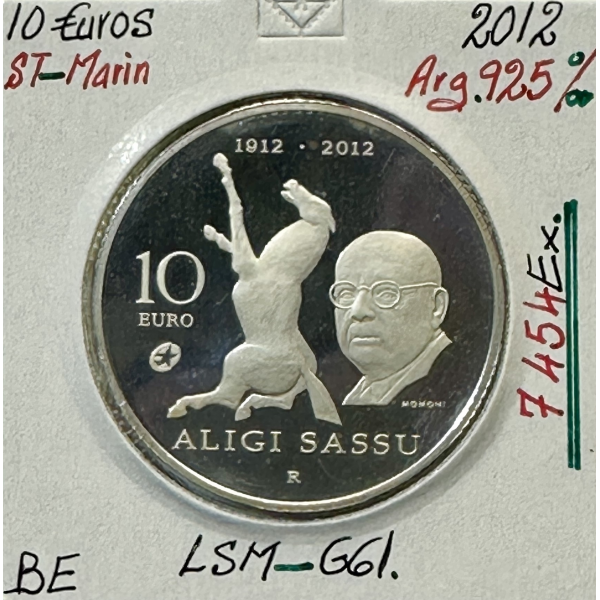 SAINT-MARIN - 10 Euro Commémorative 2012 en Argent // Qualité : BE