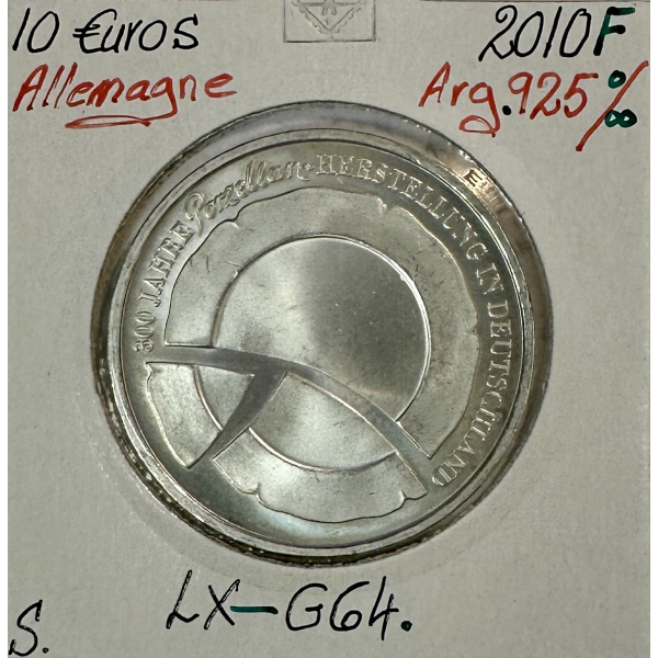 ALLEMAGNE - 10 EURO 2010 F - Pièce de monnaie en argent // SUP (REF 1)