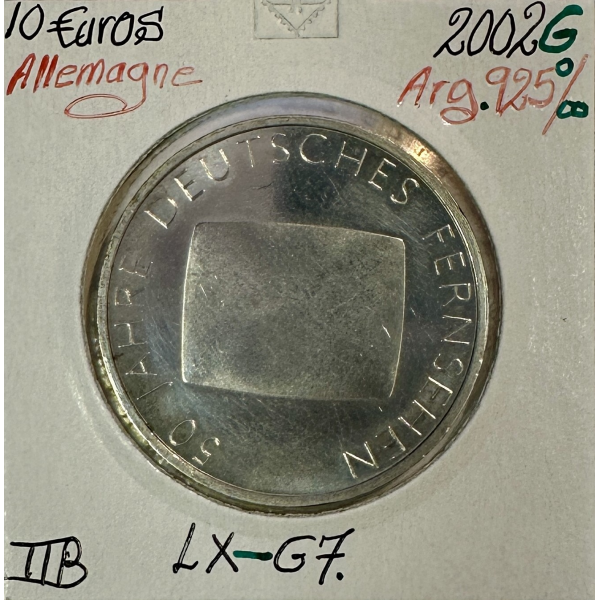 ALLEMAGNE - 10 EURO 2002G - Pièce de monnaie en argent // Qualité : TTB