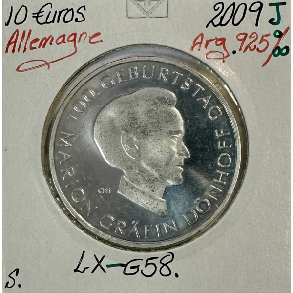 ALLEMAGNE - 10 EURO 2009J - Pièce de monnaie en argent // Qualité : TTB